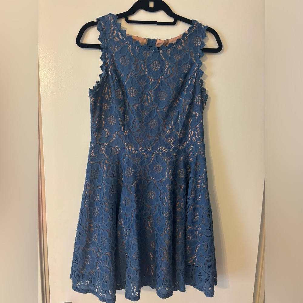 City Studio Blue Lace Dress